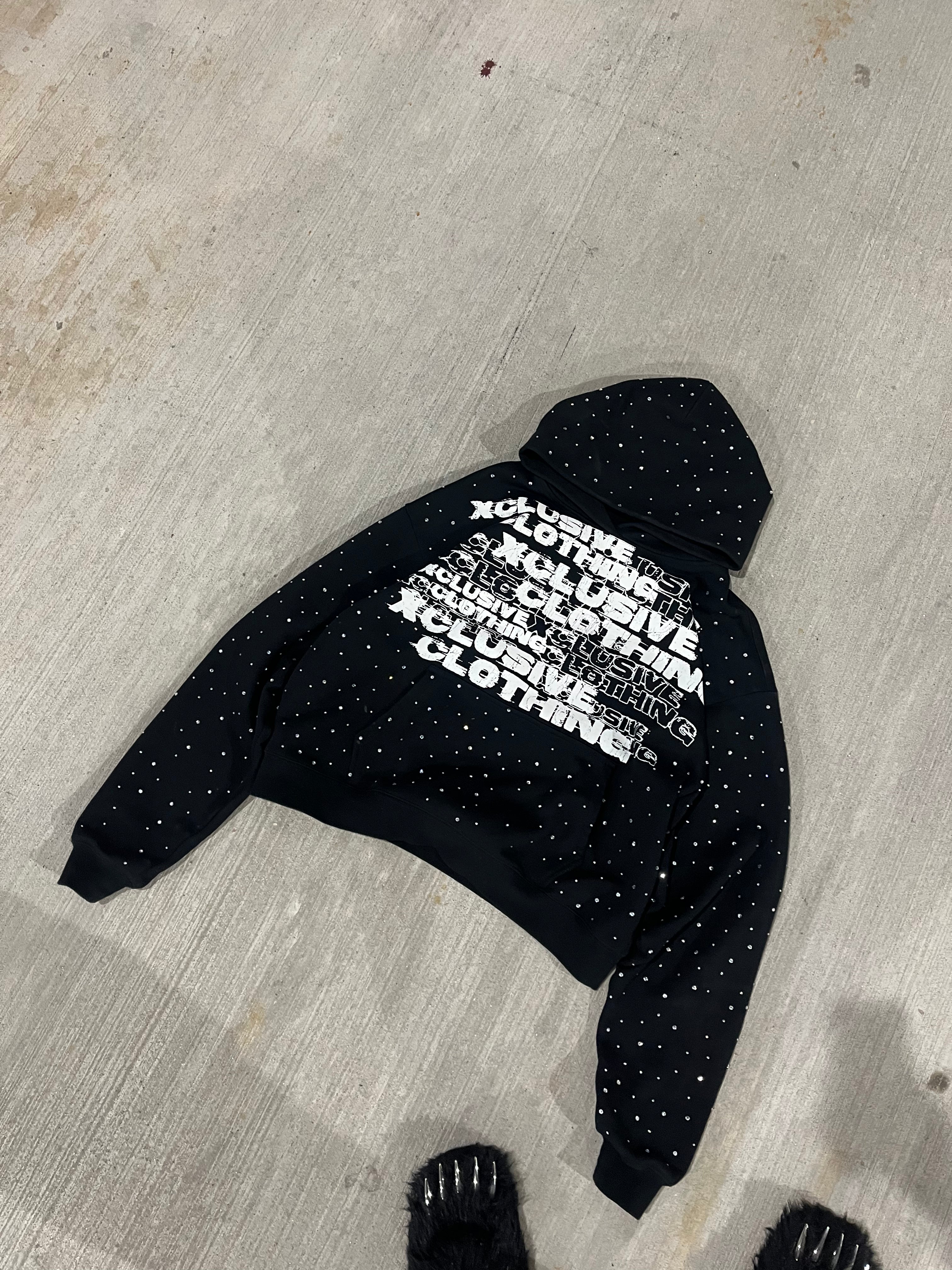 "XCLUSIVE" RHINESHONE HOODIE